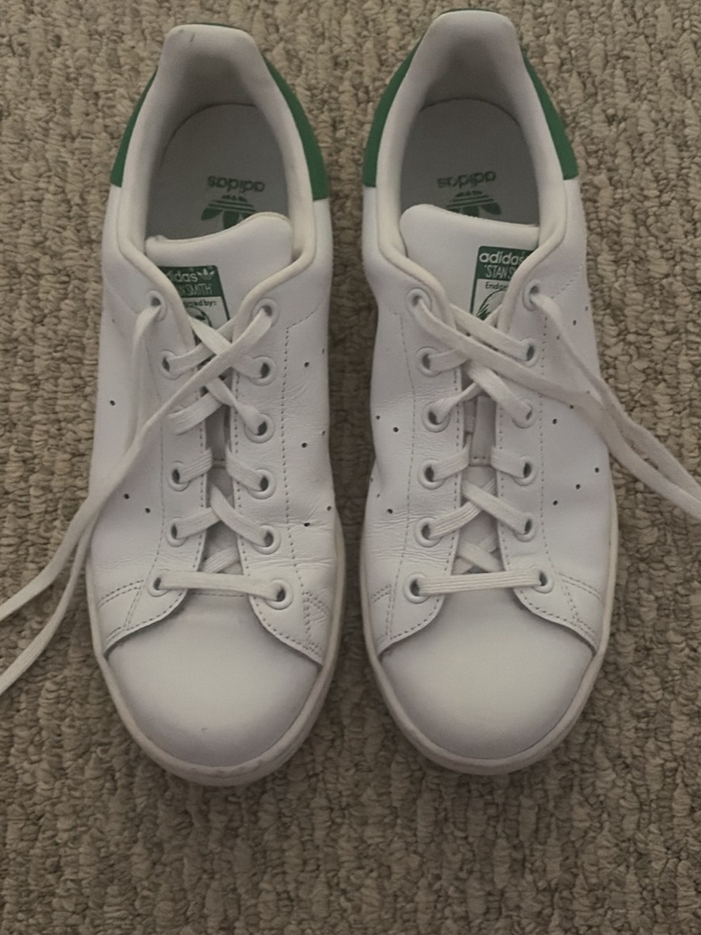 adidas womans White and Green Low-Top Sneakers